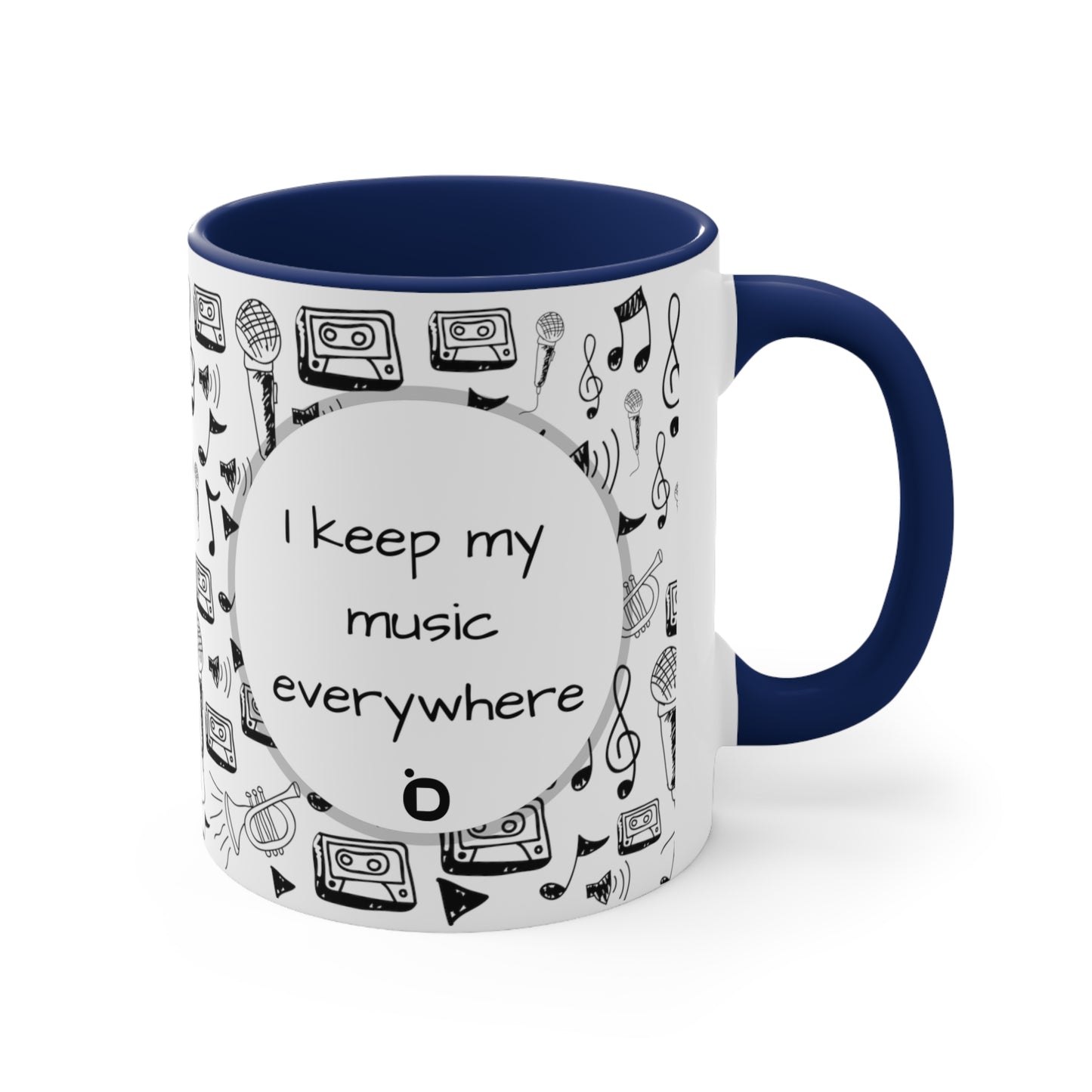 I Keep My Music Everywhere Accent Coffee Mug, 11oz - Version 1