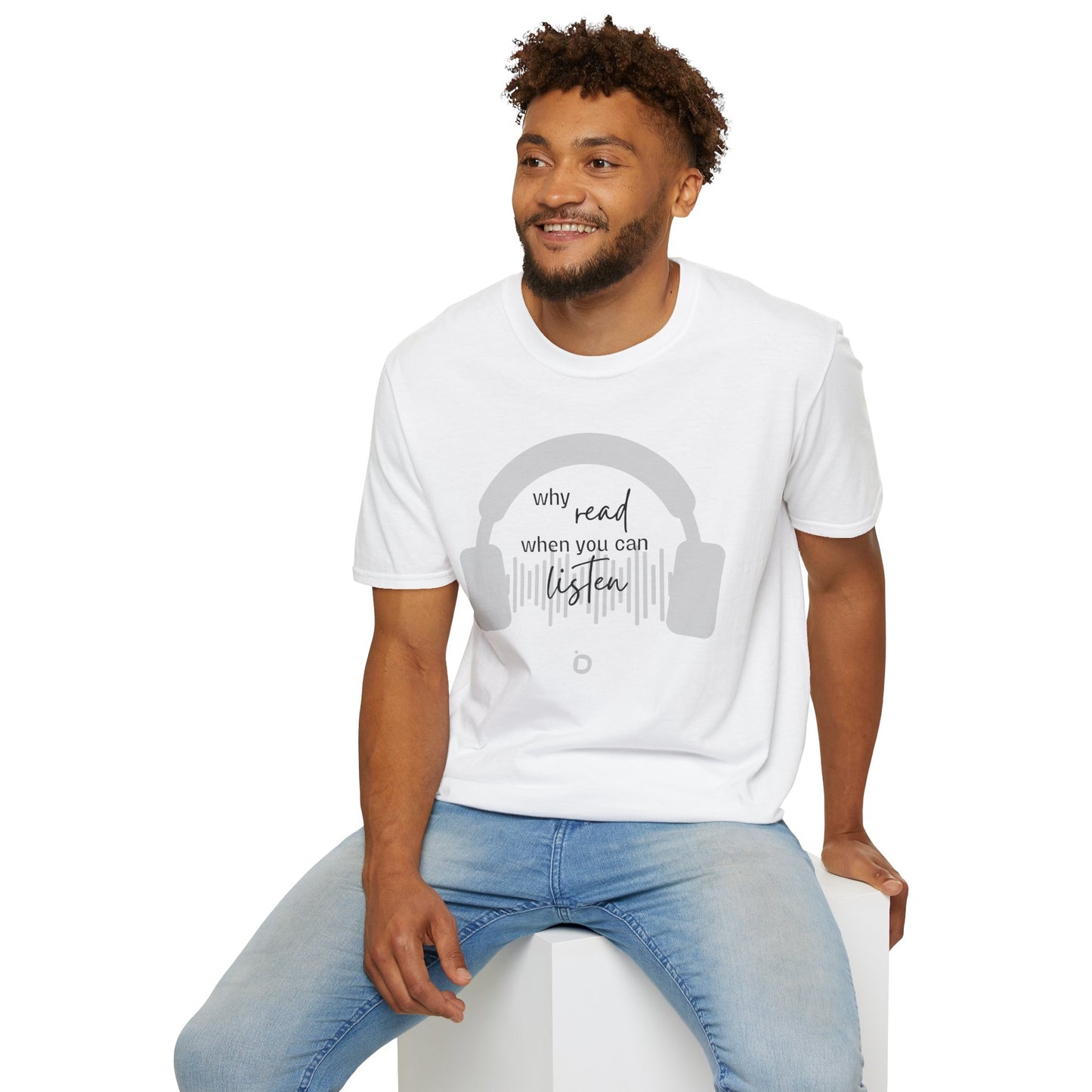 Why Read When You Can Listen Unisex Softstyle Cotton Tee