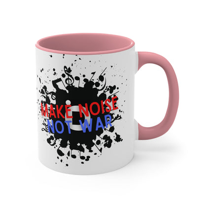 Make Noise Not War Accent Coffee Mug, 11oz