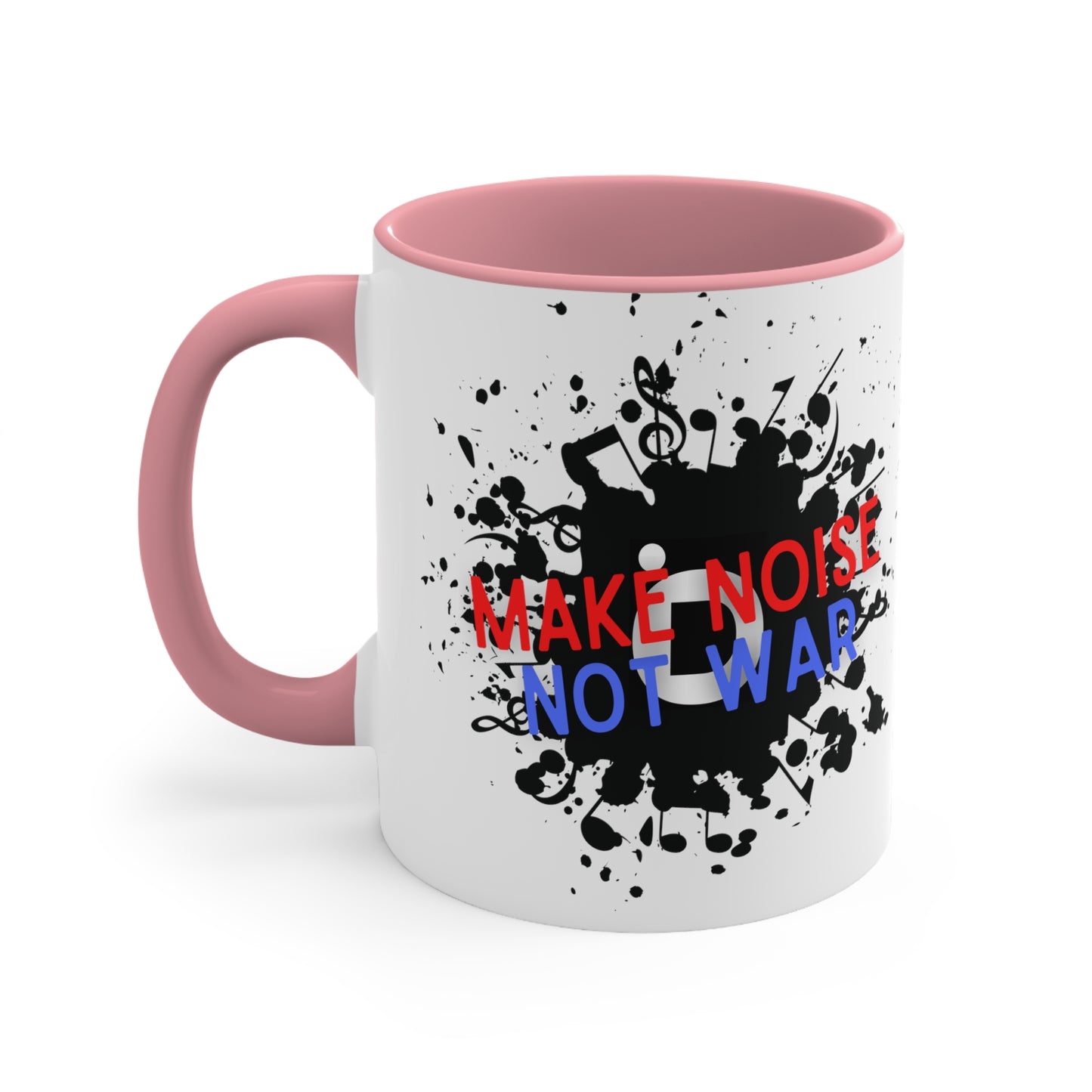 Make Noise Not War Accent Coffee Mug, 11oz