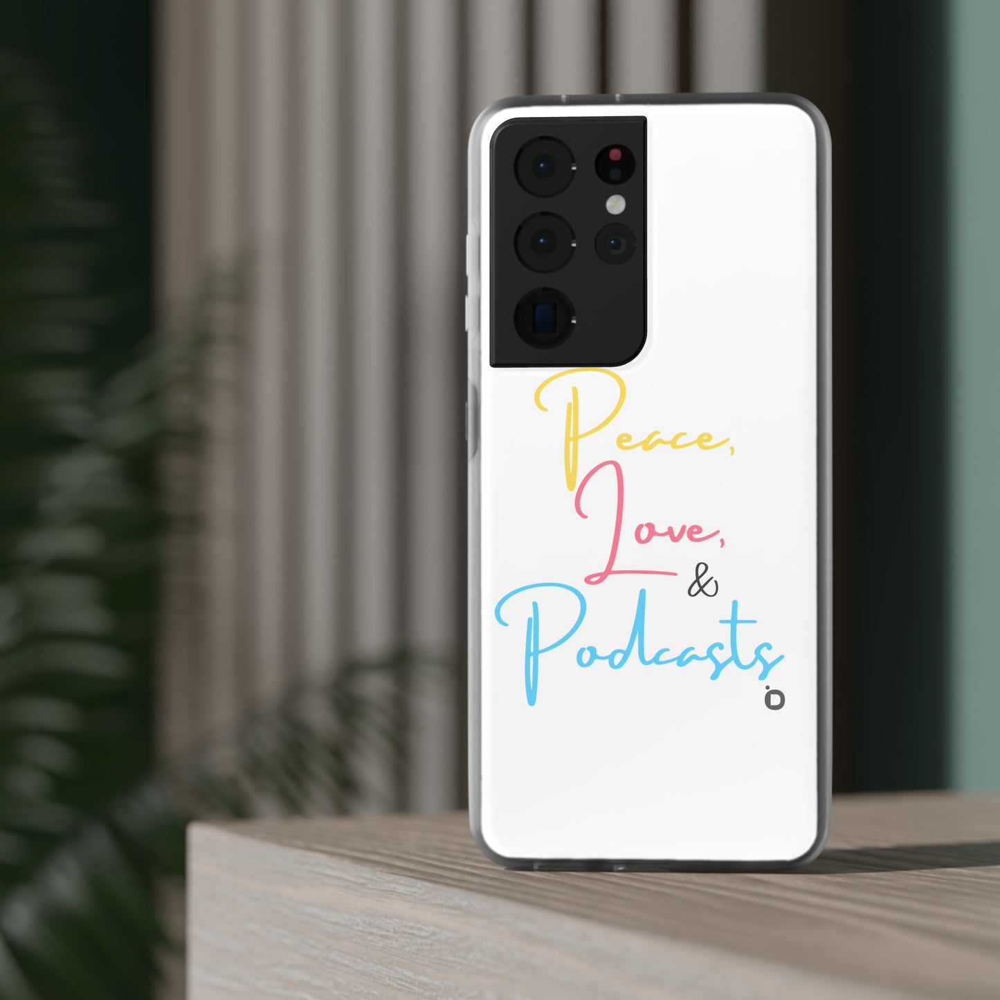 Peace, Love, & Podcasts Phone Case - Colorful Print