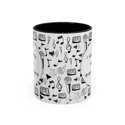 I Keep My Music Everywhere Accent Coffee Mug, 11oz - Version 1