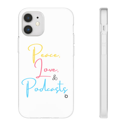 Peace, Love, & Podcasts Phone Case - Colorful Print