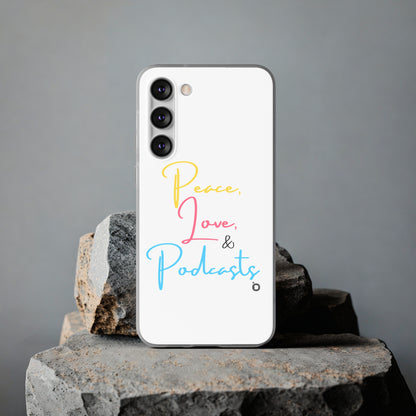 Peace, Love, & Podcasts Phone Case - Colorful Print