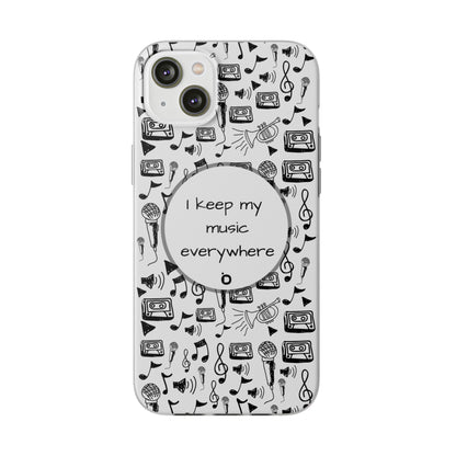 I Keep My Music Everywhere Phone Case - White