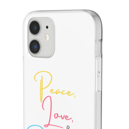 Peace, Love, & Podcasts Phone Case - Colorful Print