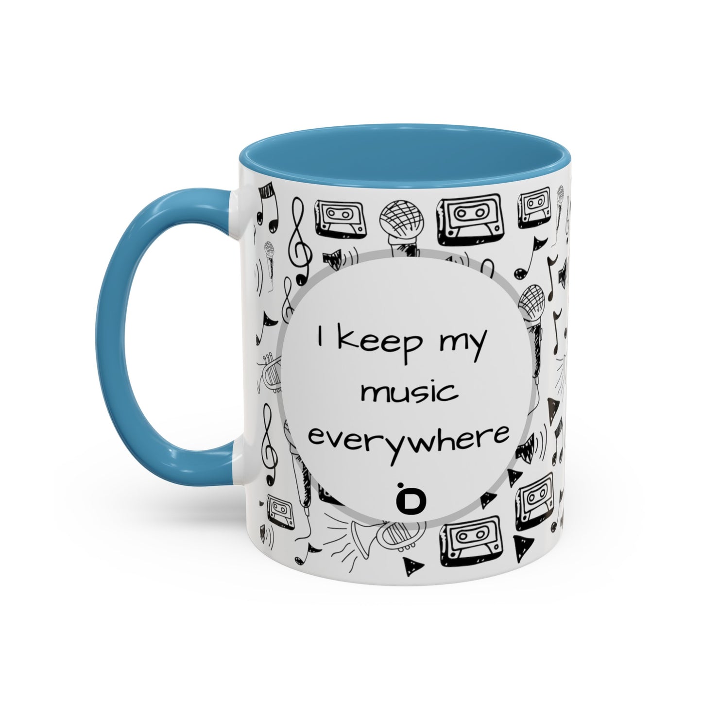 I Keep My Music Everywhere Accent Coffee Mug, 11oz - Version 1