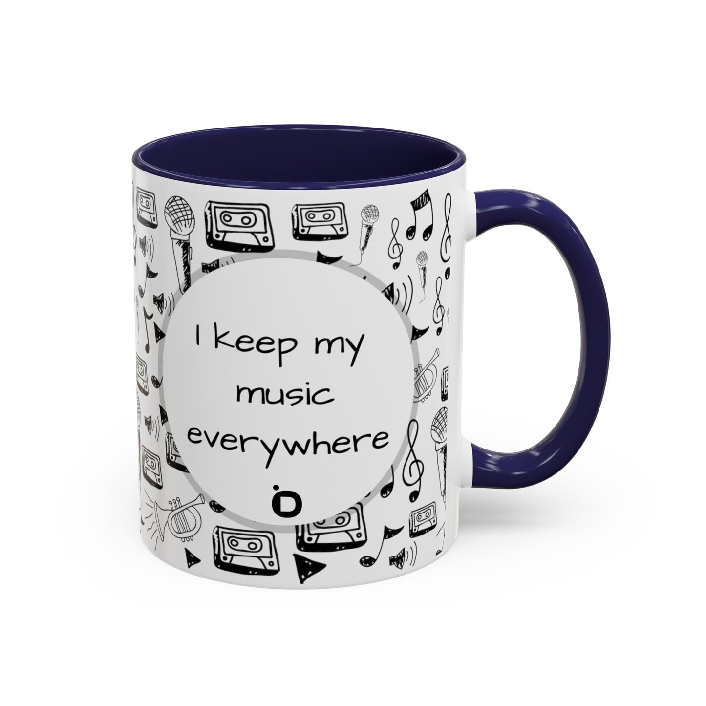 I Keep My Music Everywhere Accent Coffee Mug, 11oz - Version 1