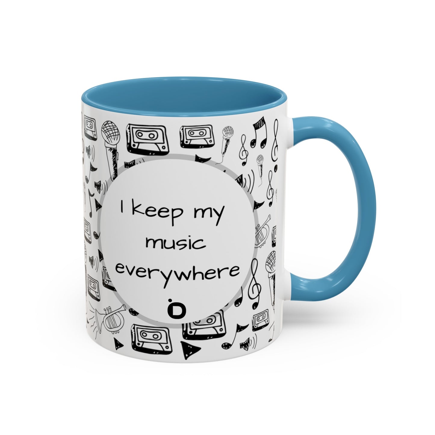 I Keep My Music Everywhere Accent Coffee Mug, 11oz - Version 1