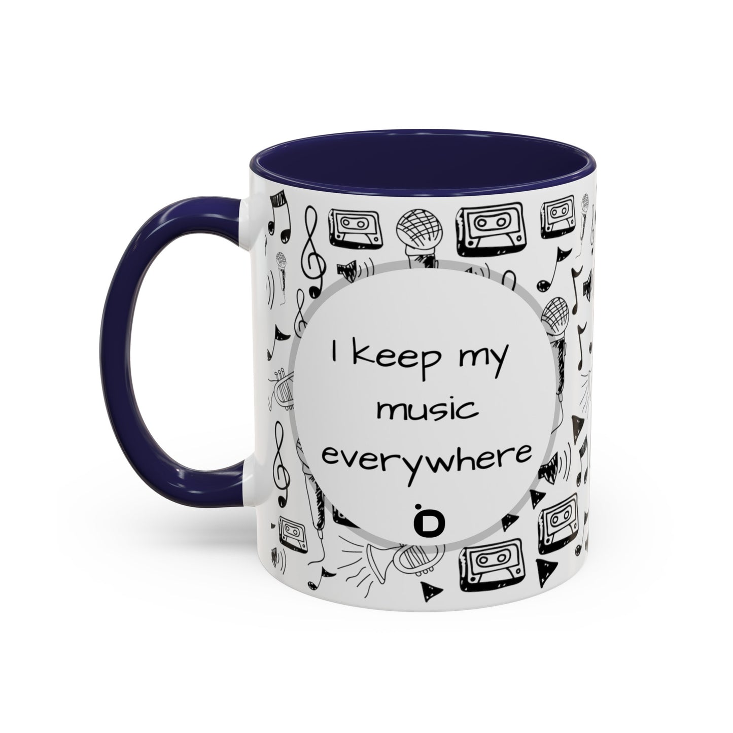 I Keep My Music Everywhere Accent Coffee Mug, 11oz - Version 1