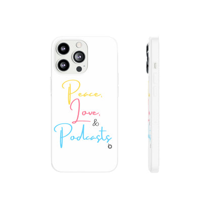 Peace, Love, & Podcasts Phone Case - Colorful Print