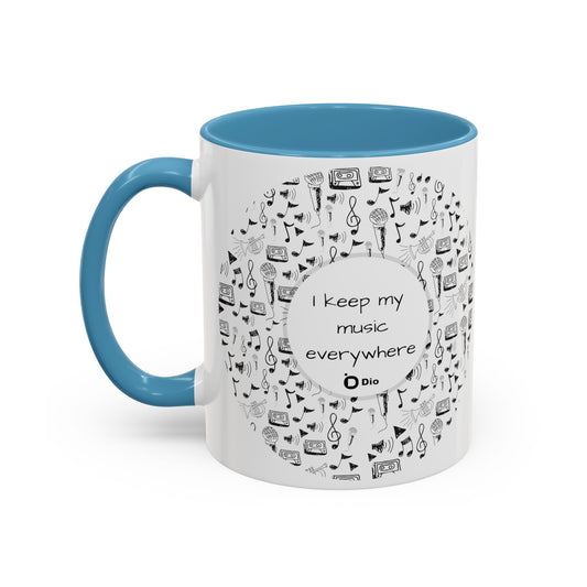 I Keep My Music Everywhere Accent Coffee Mug, 11oz - Version 2