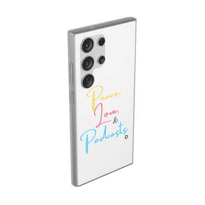 Peace, Love, & Podcasts Phone Case - Colorful Print