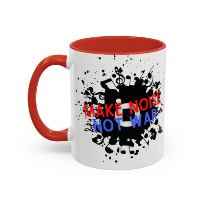 Make Noise Not War Accent Coffee Mug, 11oz