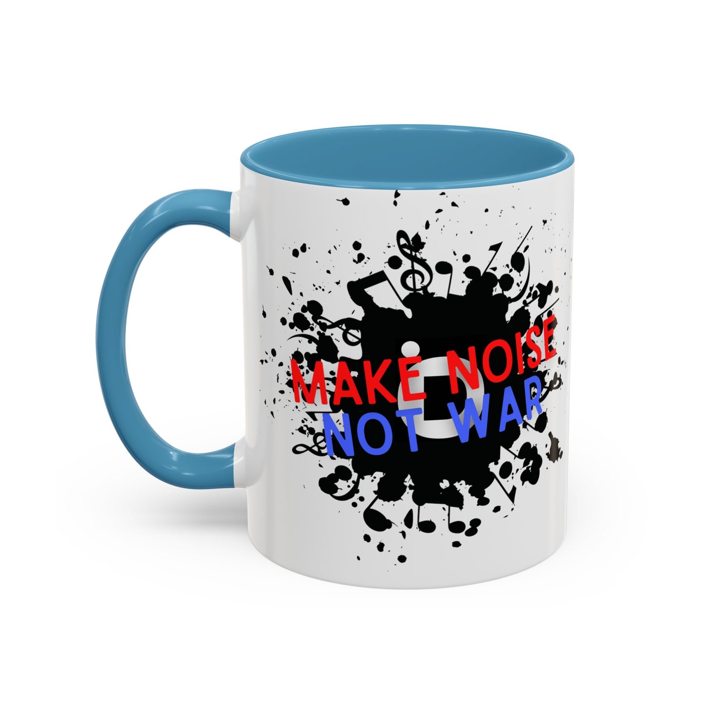 Make Noise Not War Accent Coffee Mug, 11oz