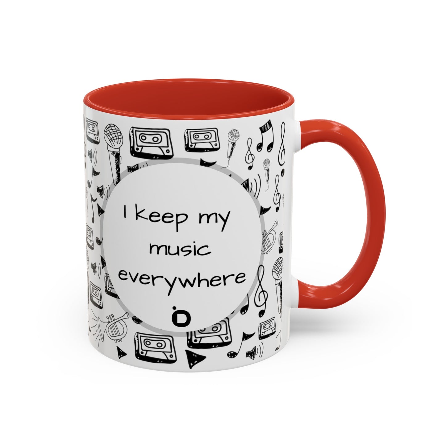 I Keep My Music Everywhere Accent Coffee Mug, 11oz - Version 1