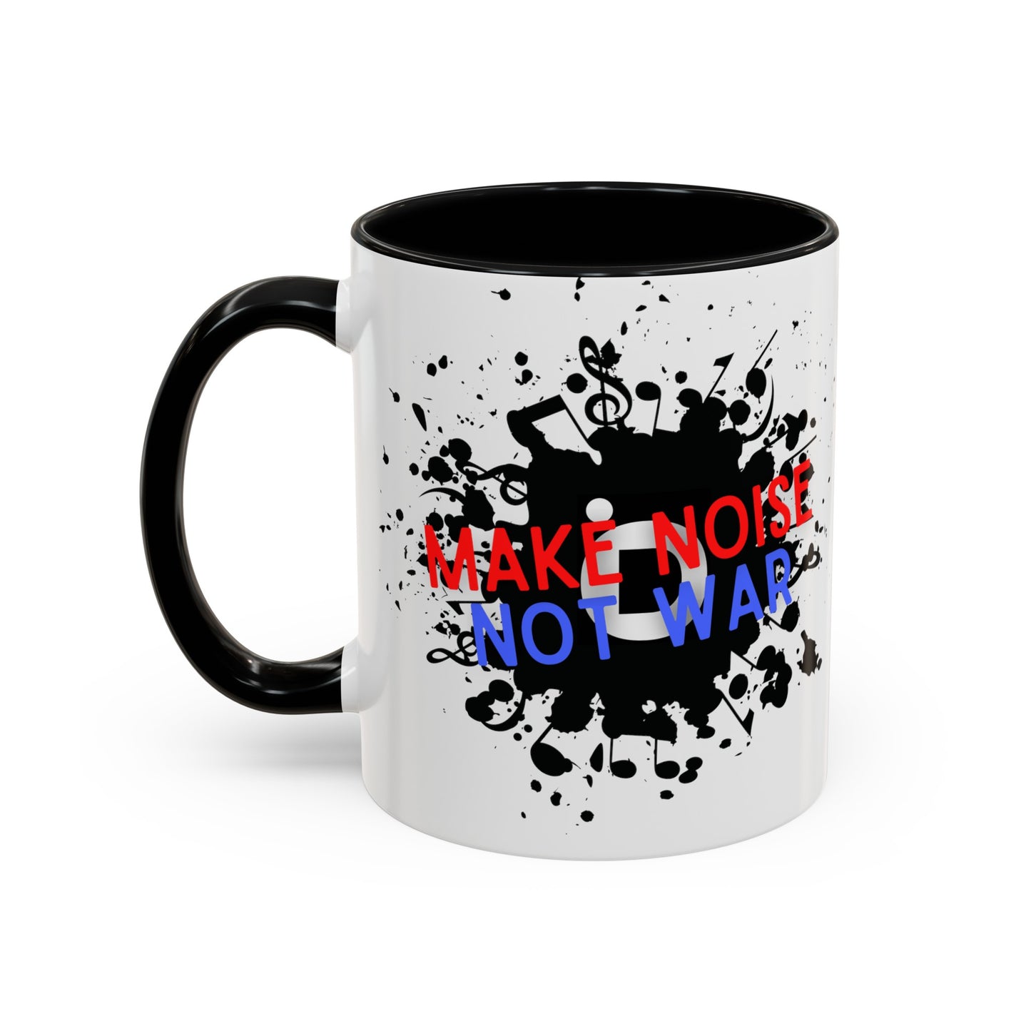 Make Noise Not War Accent Coffee Mug, 11oz