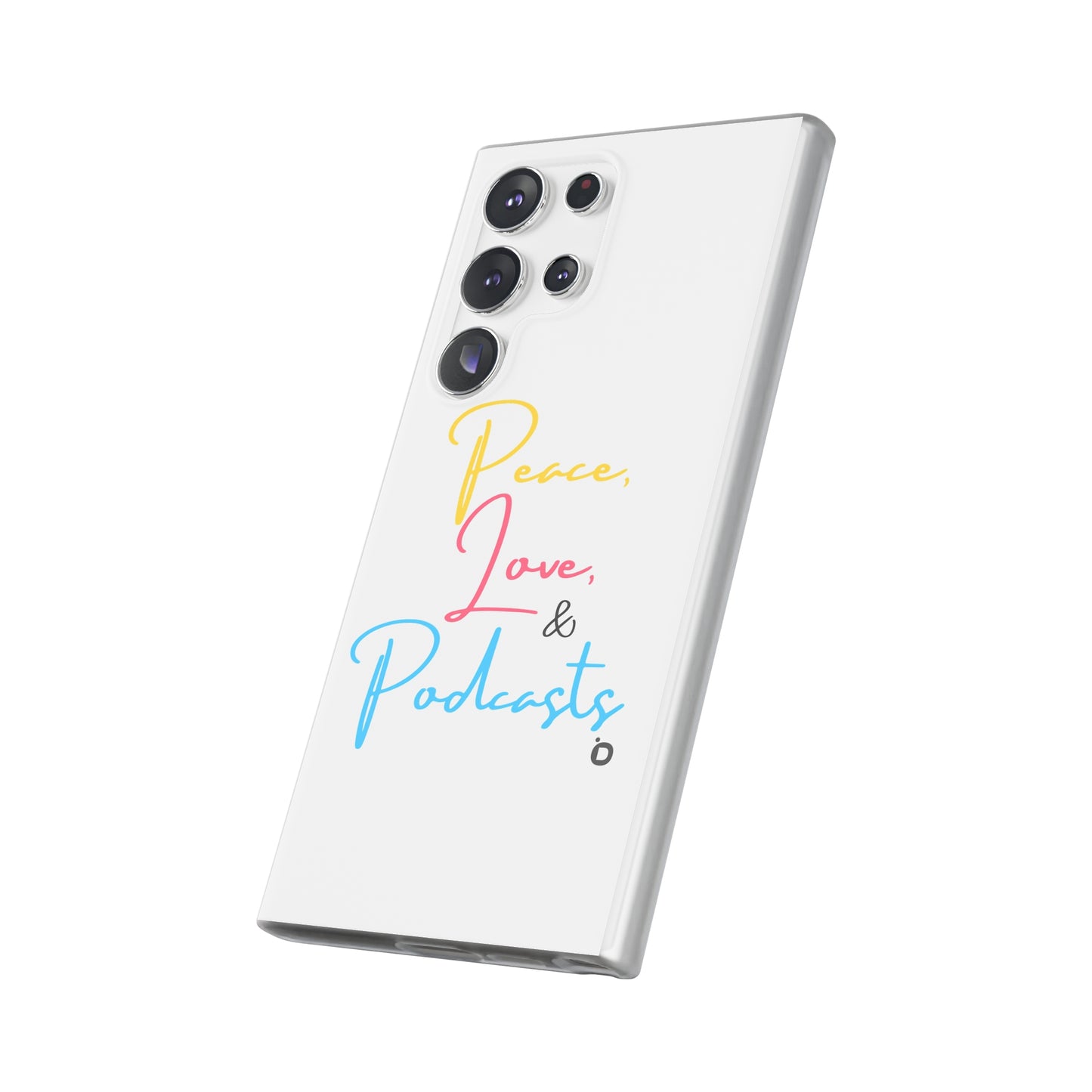 Peace, Love, & Podcasts Phone Case - Colorful Print