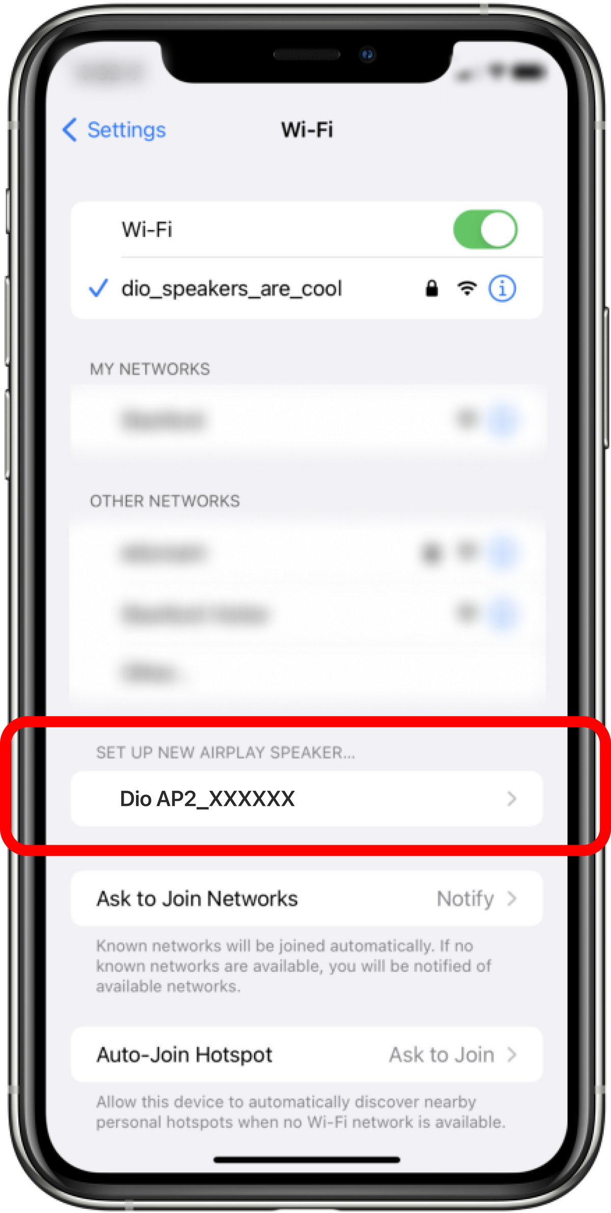 Dio Node doesn't appear on iOS setup