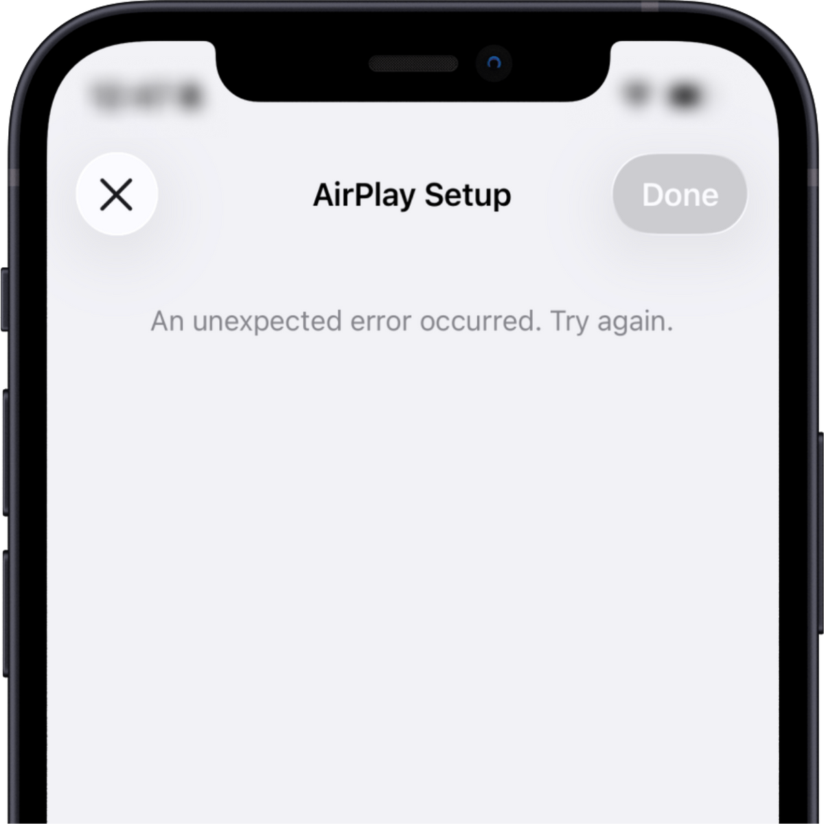 "An Unexpected Error Occurred" message
